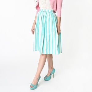 NEVER WORN Unique Vintage Striped Swing Skirt